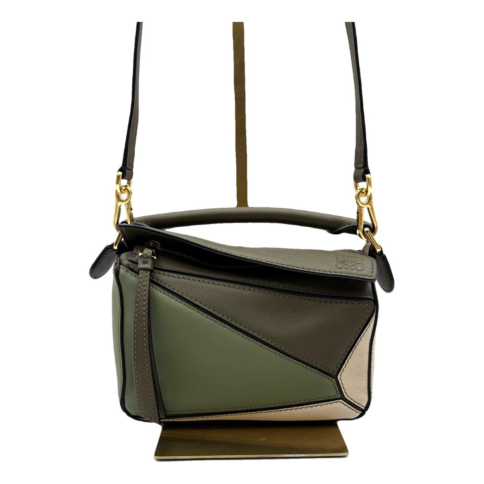 Puzzle leather handbag