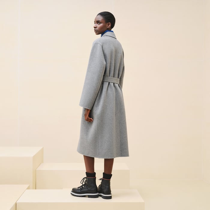 Gris Crayon Cashmere Wrap Coat