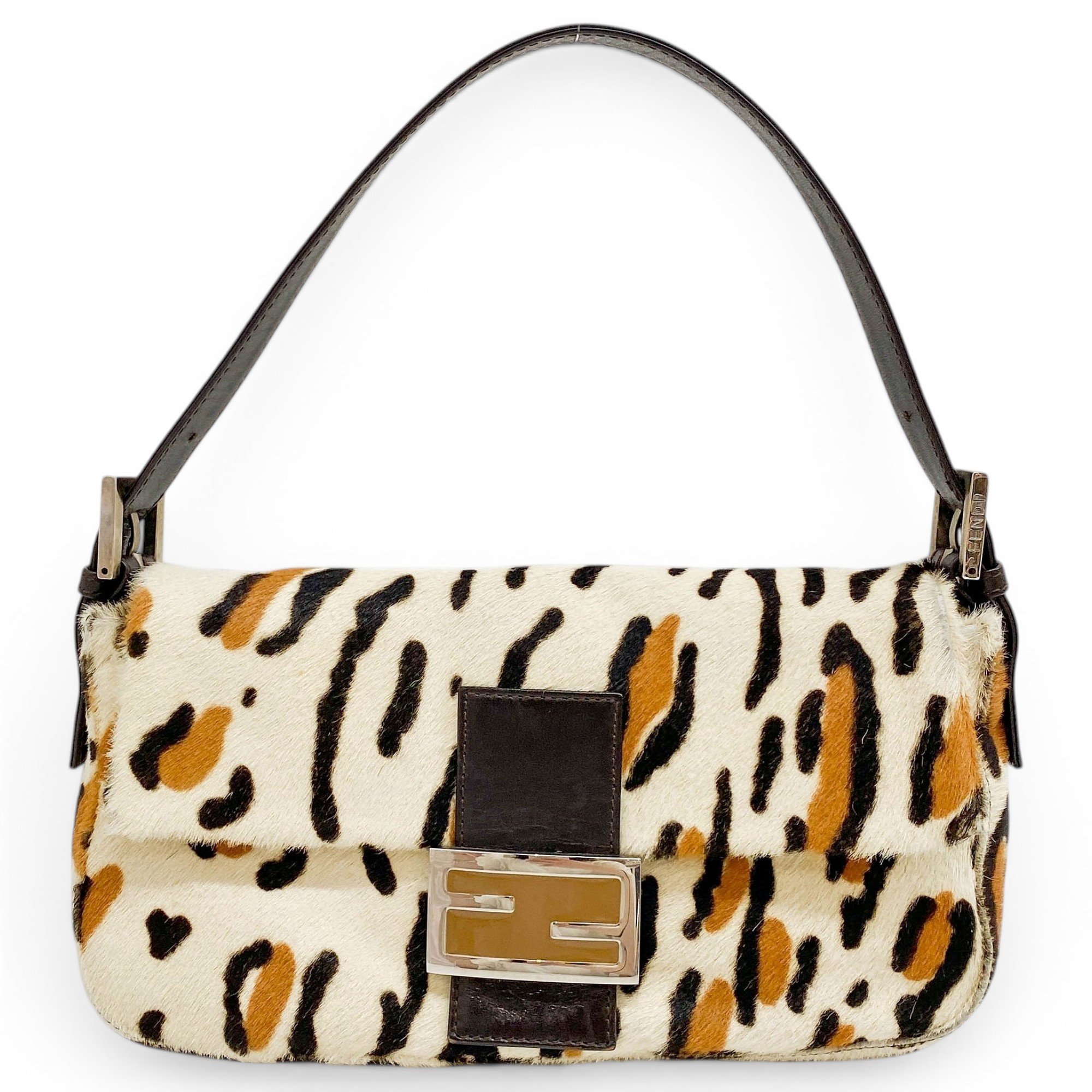 Baguette pony-style calfskin handbag