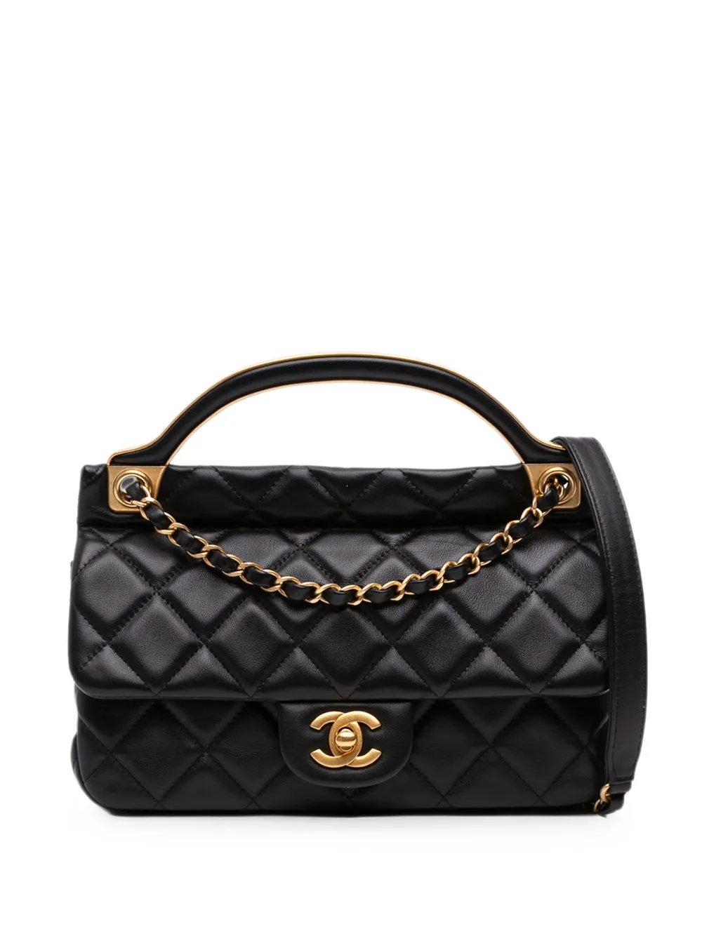 2016-2026 Small Quilted Calfskin Lady Handle Clutch With Chain satchel