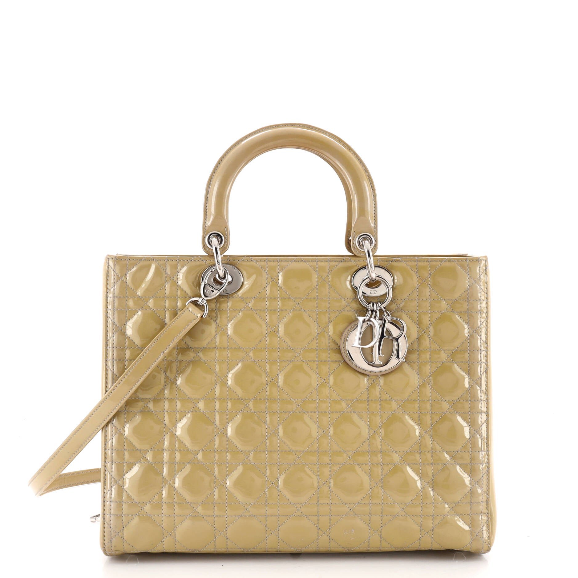 Vintage Lady Dior Bag Cannage Quilt Patent Large