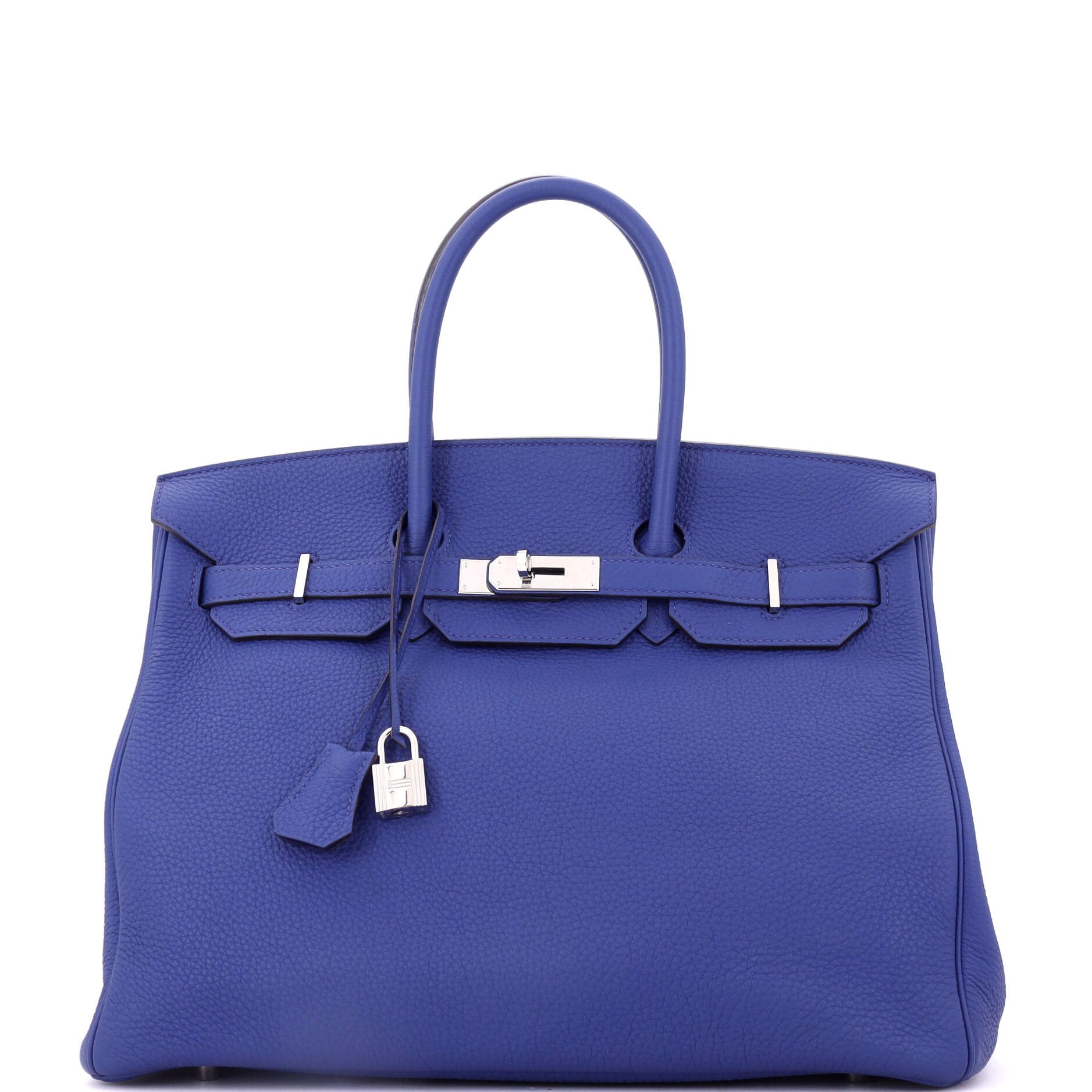 Hermes Birkin Handbag Bleu Electrique Togo with Palladium Hardware 35