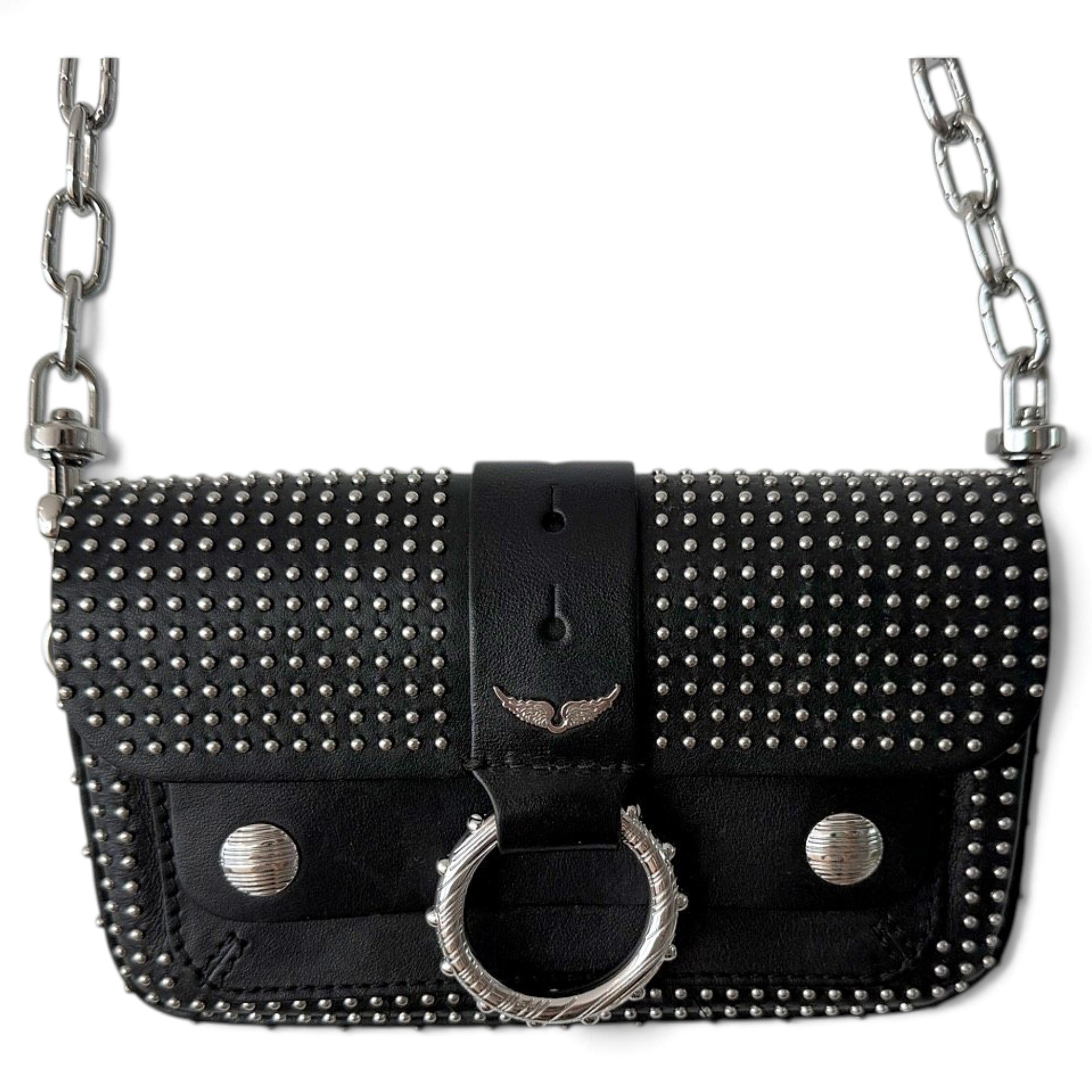 Rock leather crossbody bag