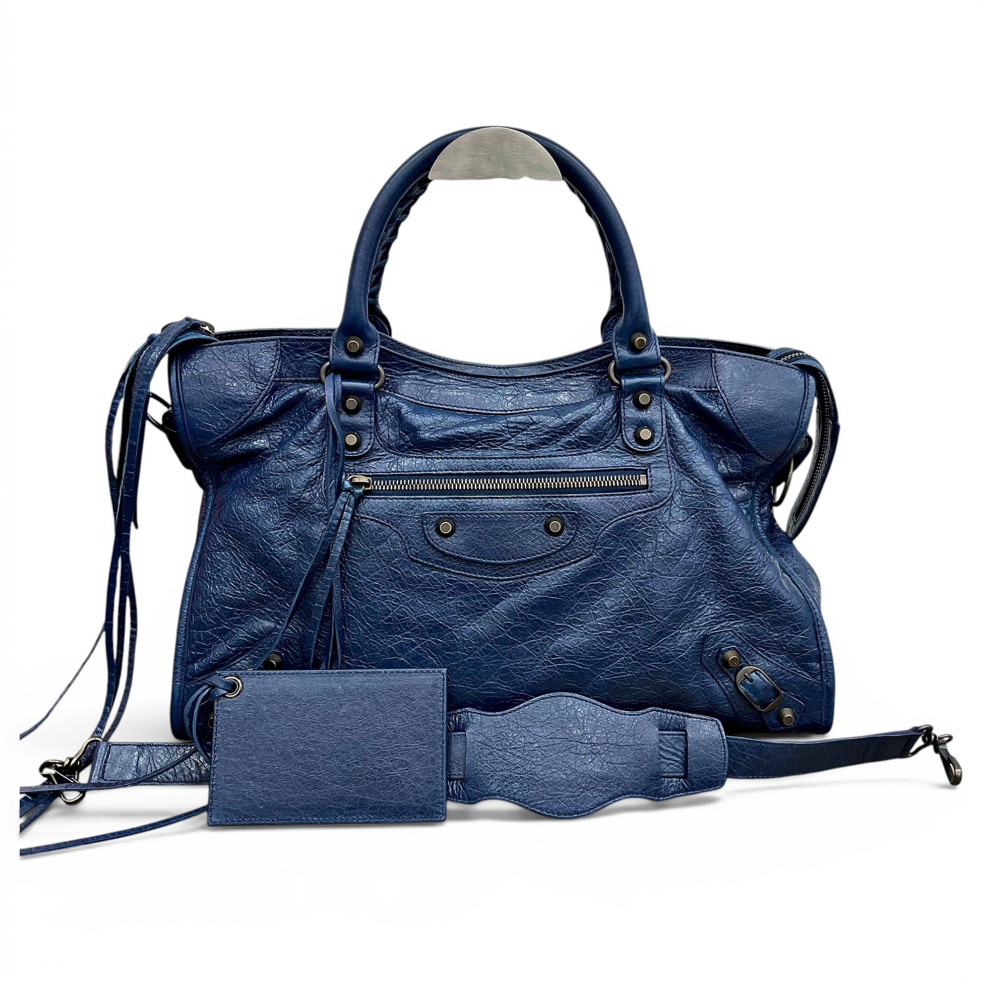City leather handbag