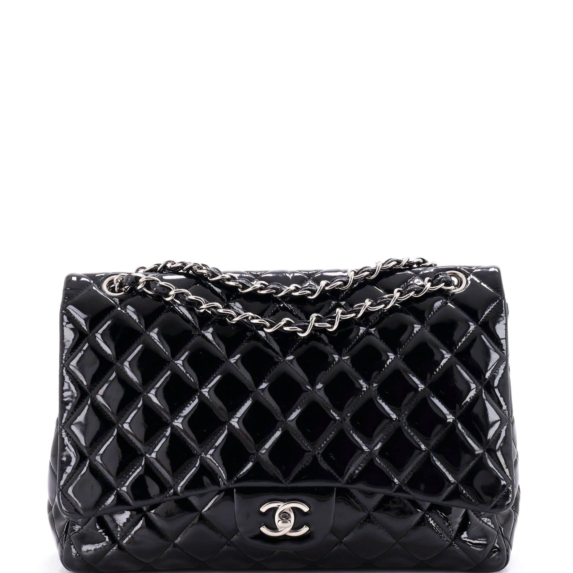 Classic Single Flap Bag Quilted Patent Maxi