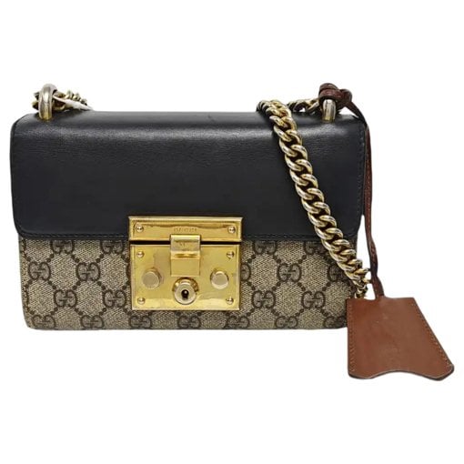 Padlock leather crossbody bag