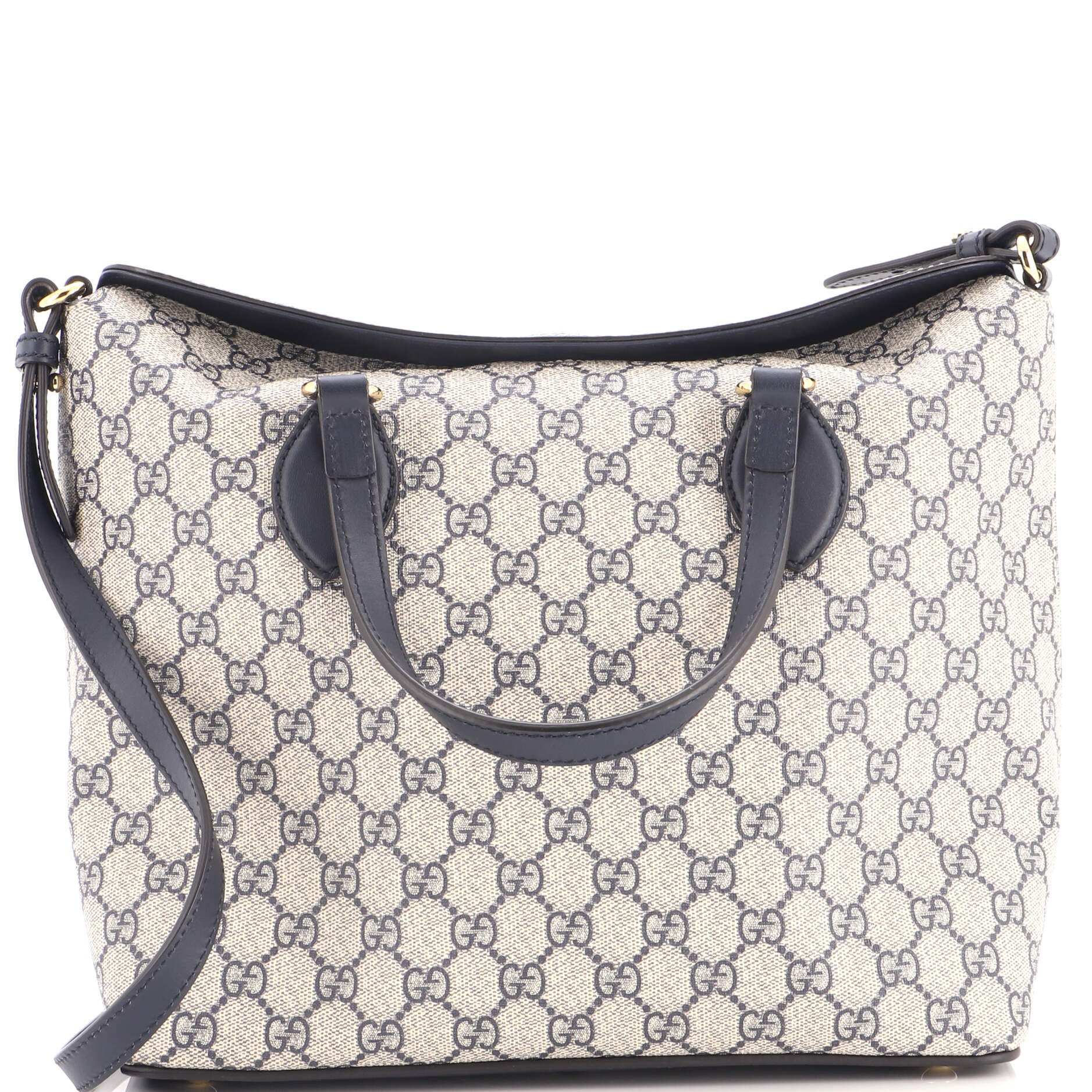 Signature Fold Over Tote GG Coated Canvas with Leather Medium