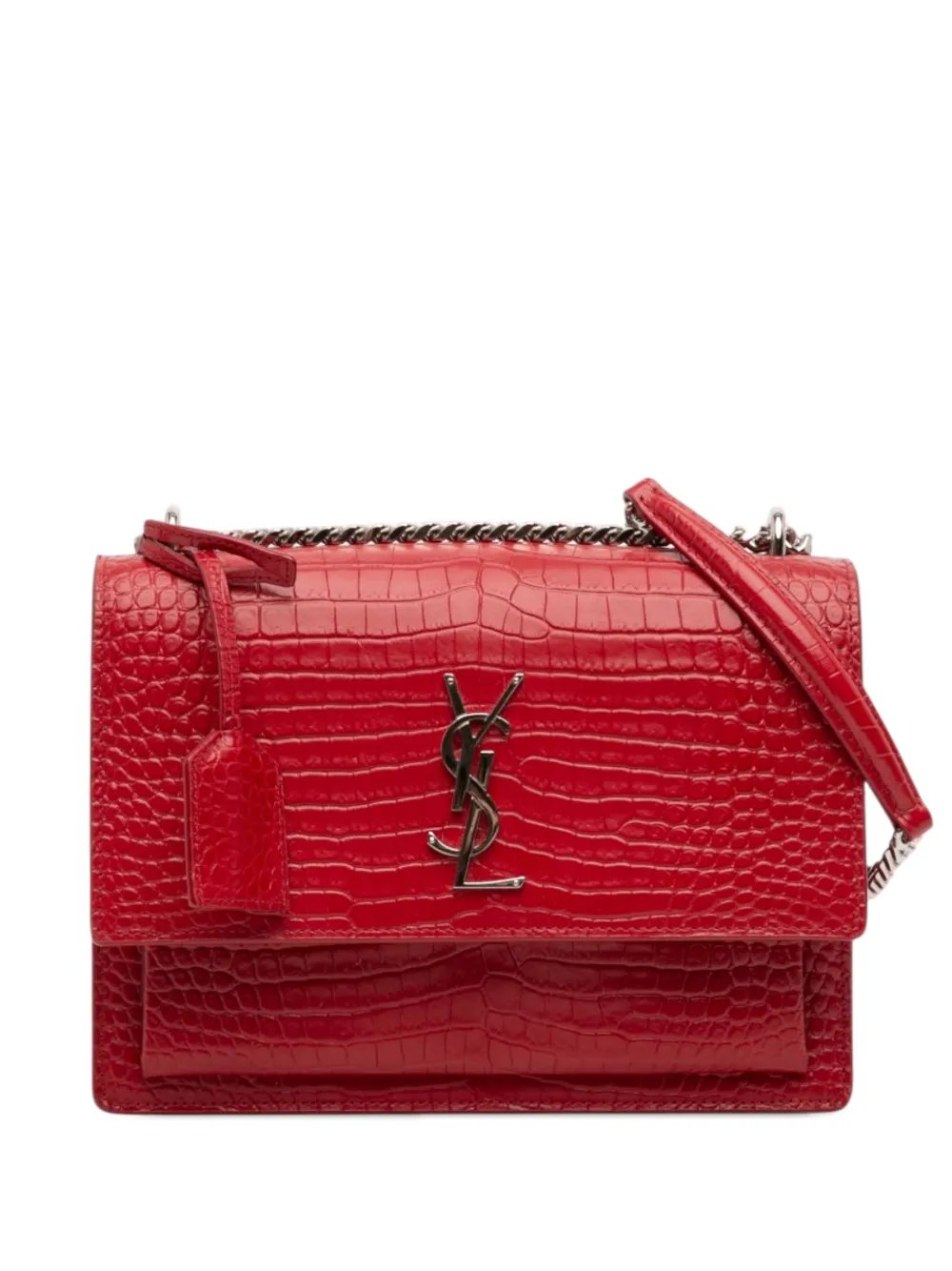 2018 Medium Croc Embossed Leather Monogram Sunset crossbody bag