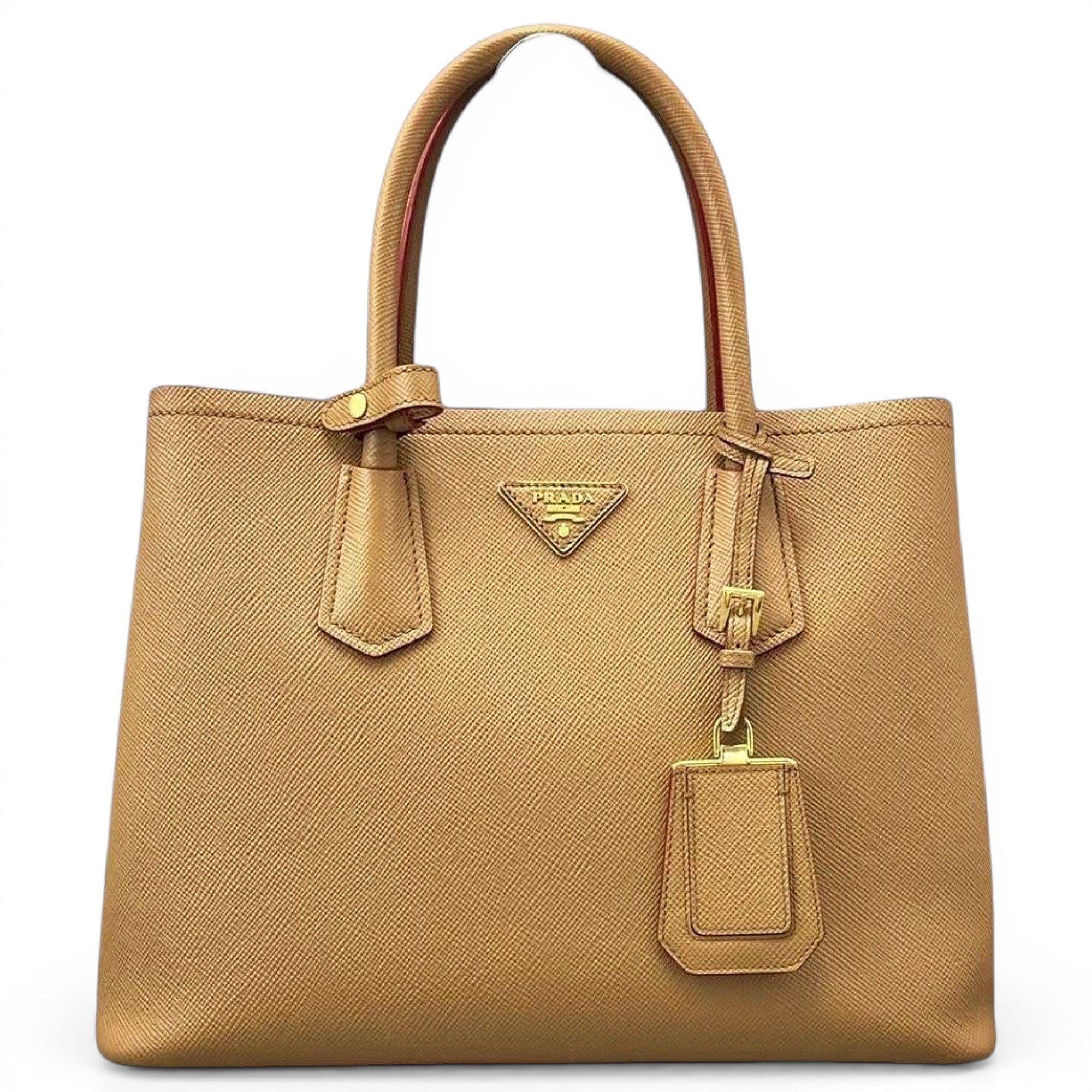 Double leather handbag