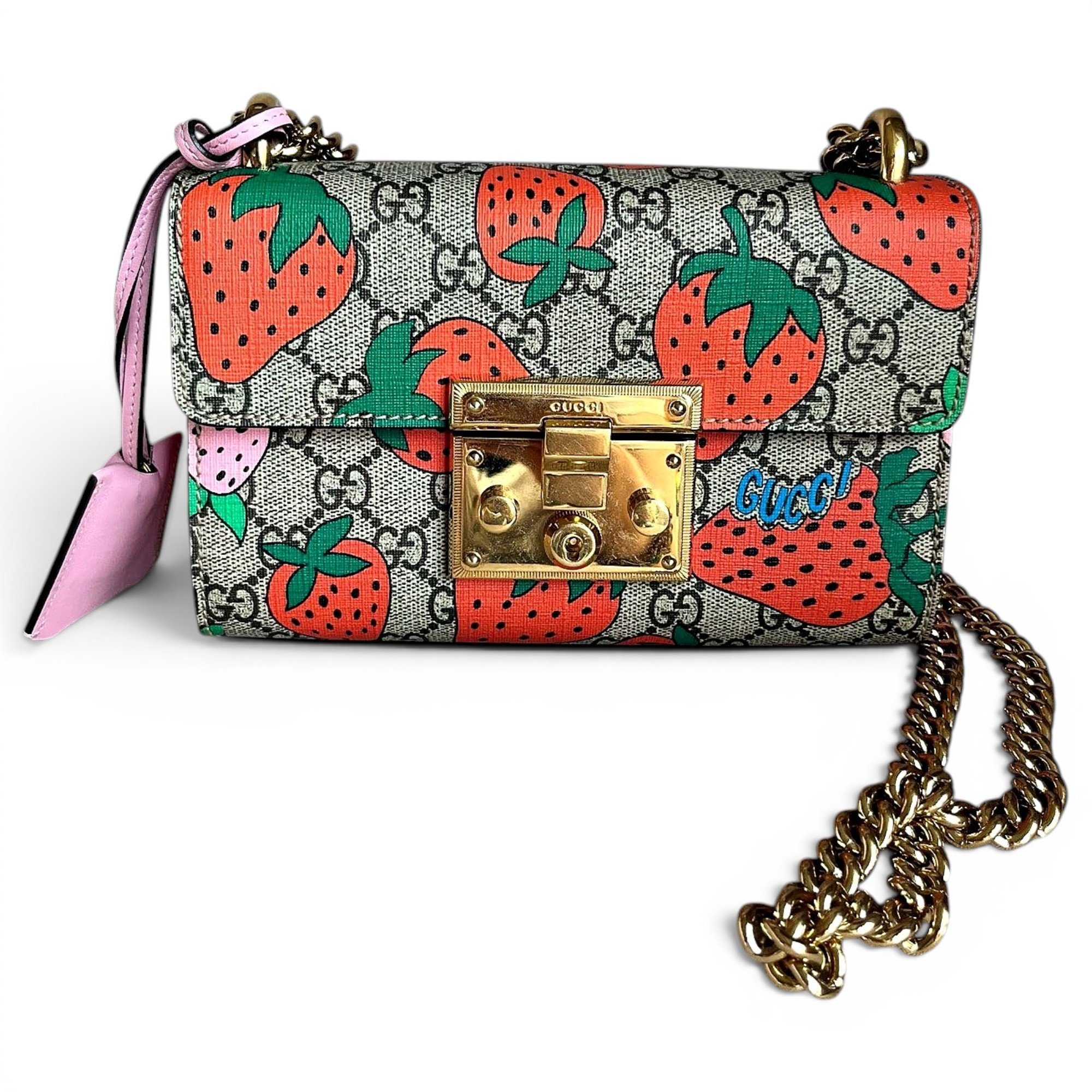 Padlock leather handbag