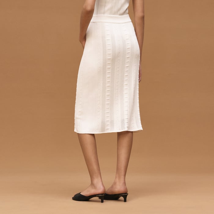 Blanc Céramique Straight Skirt