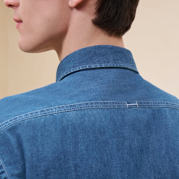 Indigo Lavé "H" Sporty Fit Embroidered Shirt