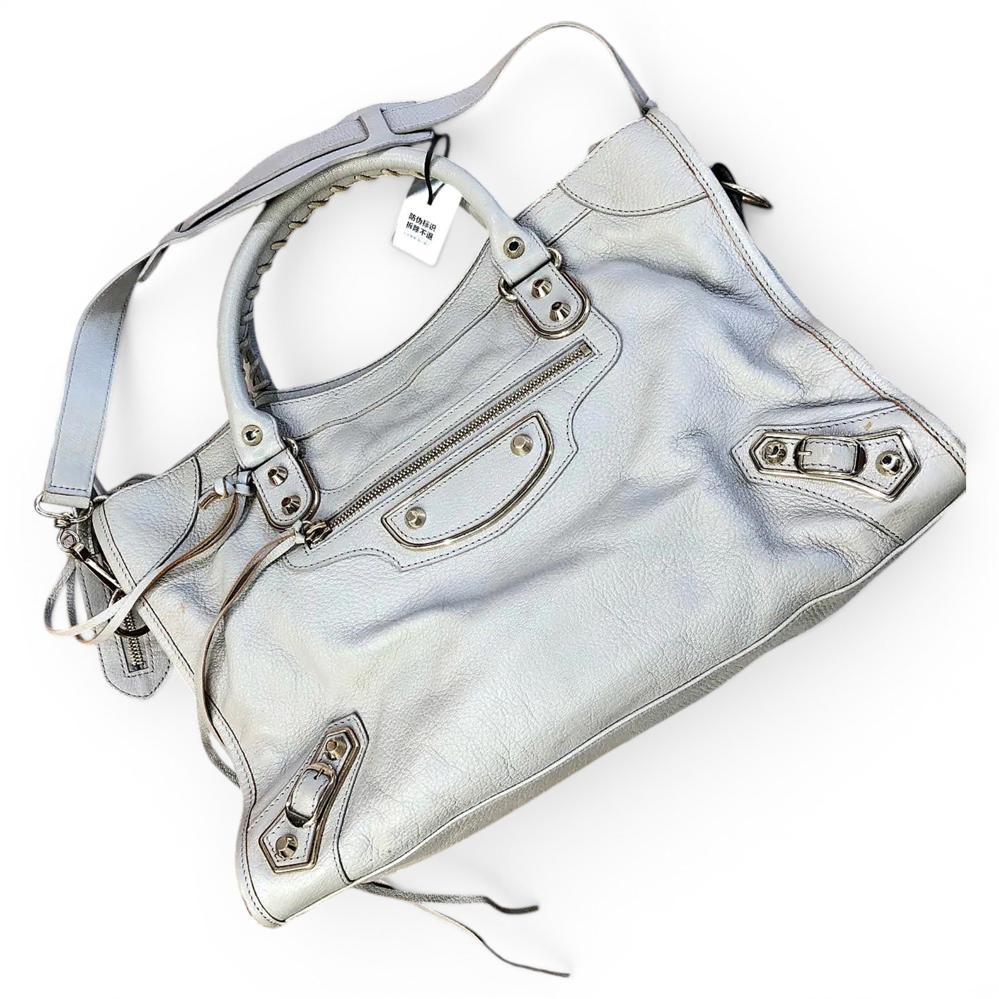 City leather handbag