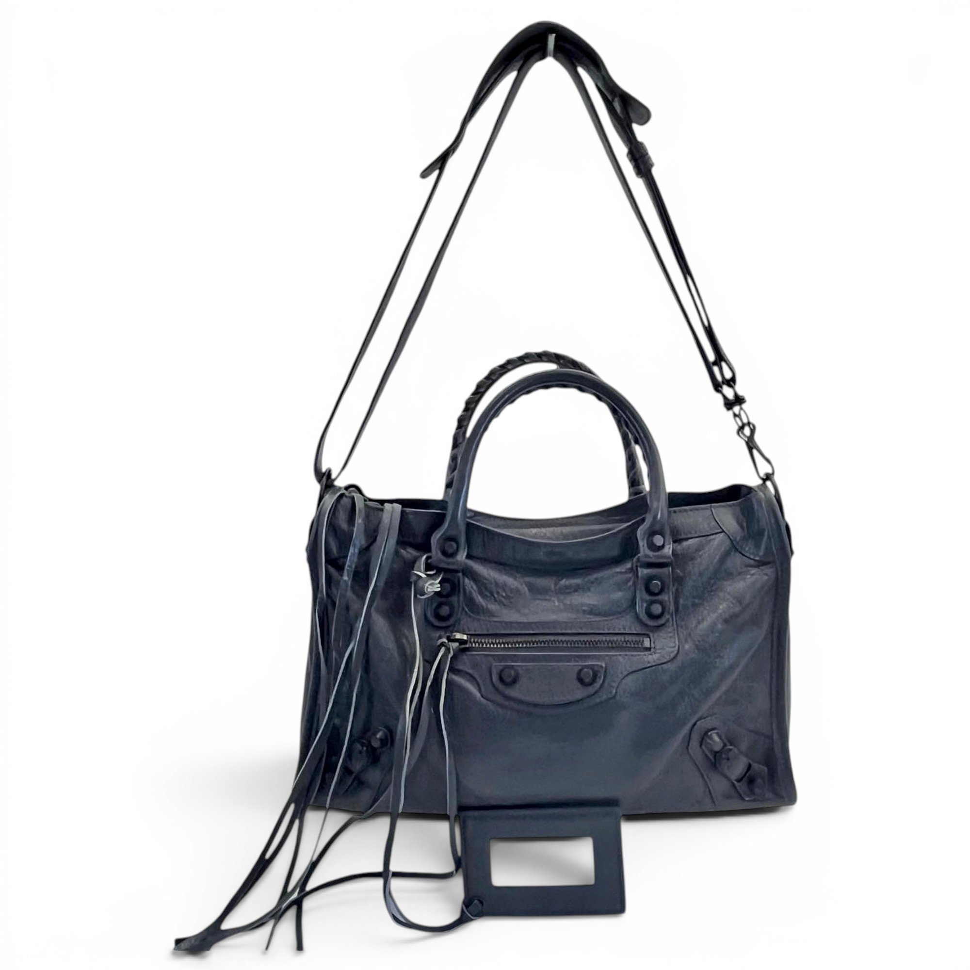 City leather handbag