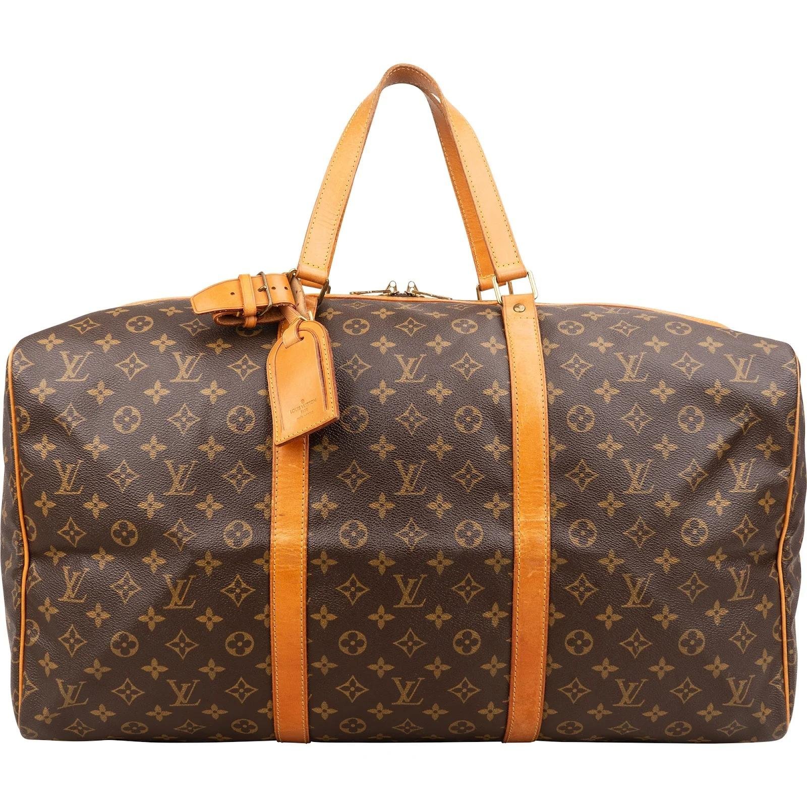 Sac souple leather travel bag