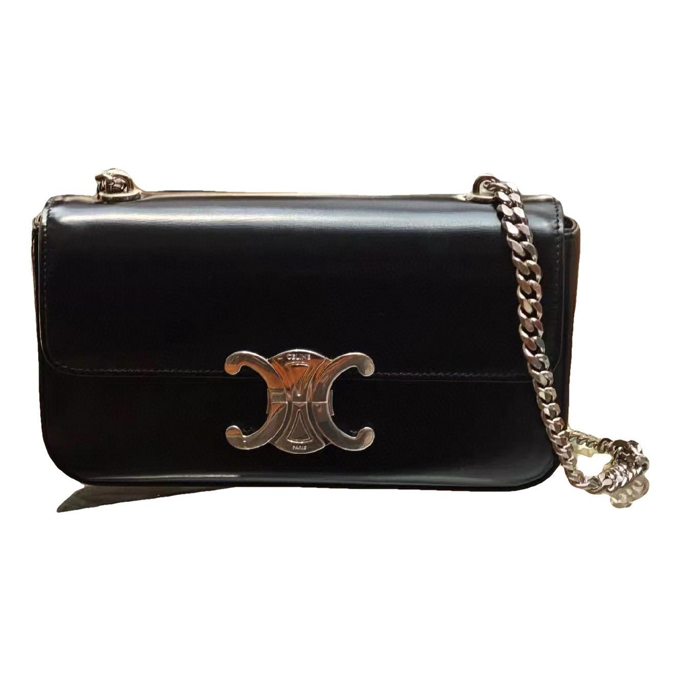 Triomphe chain leather handbag