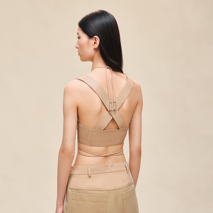 Beige Camel Laced Bra