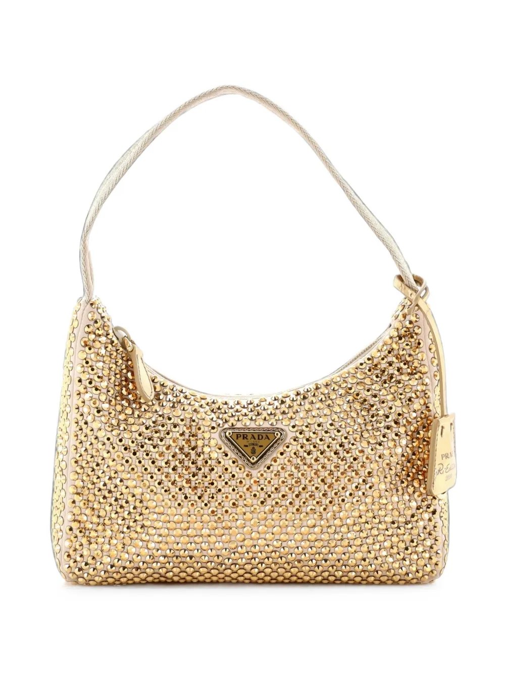 Re-Edition 2000 Crystal Embellished Satin Mini hobo bag