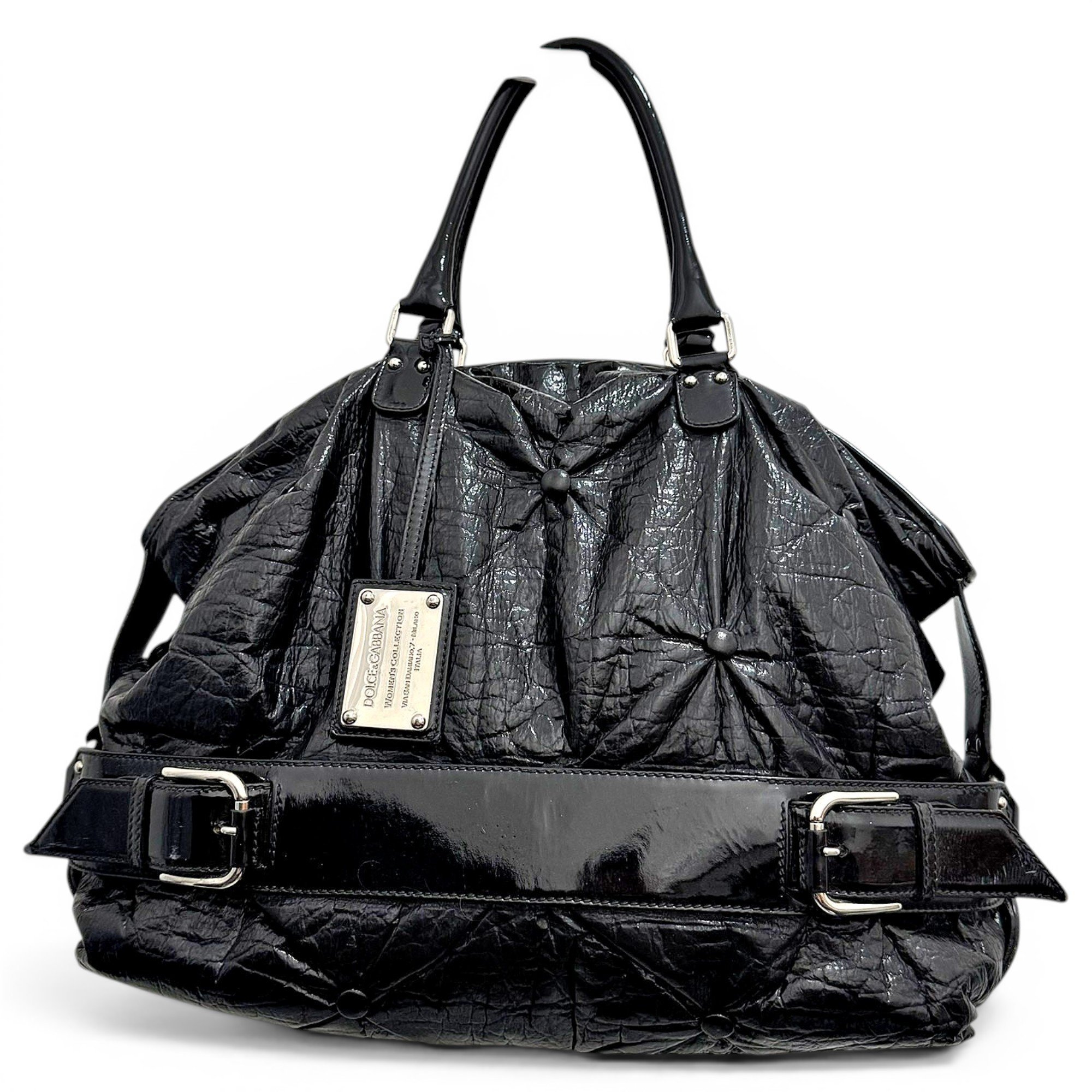 Patent leather handbag