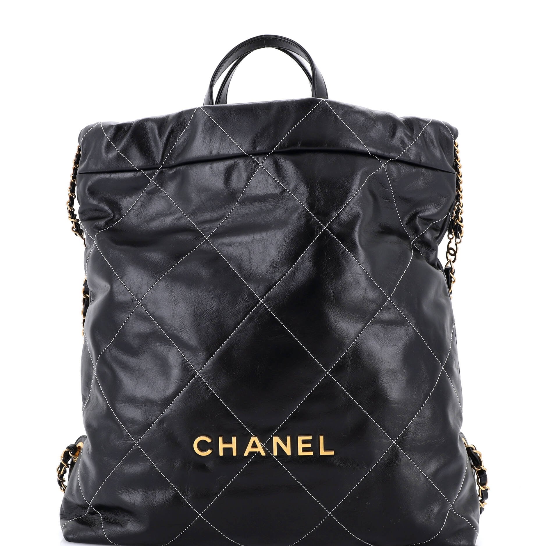 Chanel 22 Chain Backpack Quilted Calfskin Large