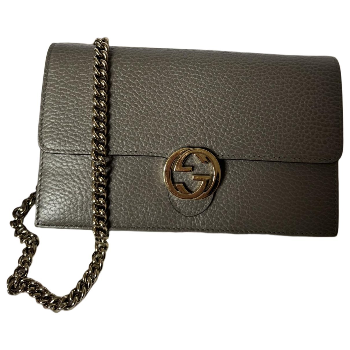 Interlocking leather crossbody bag