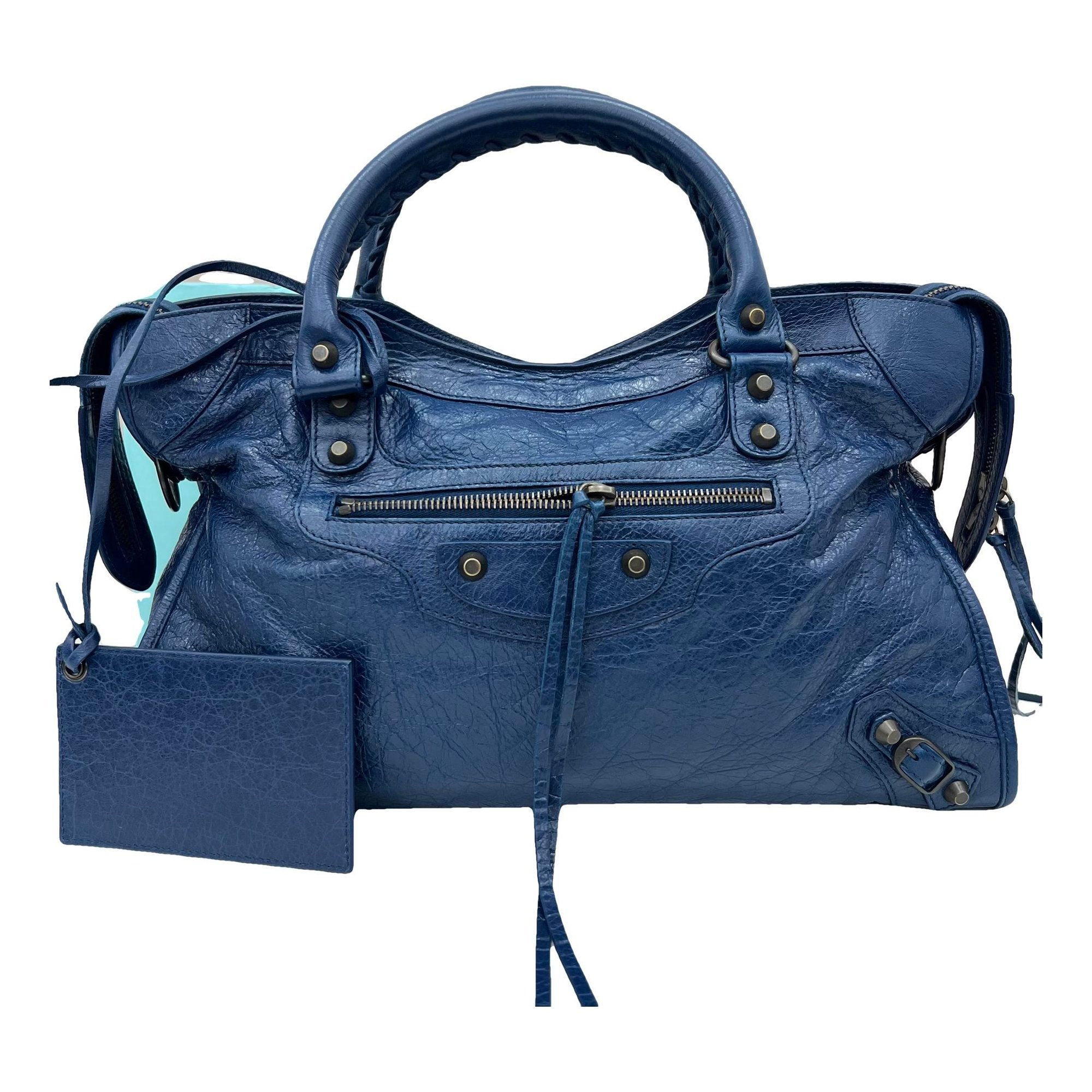City leather handbag