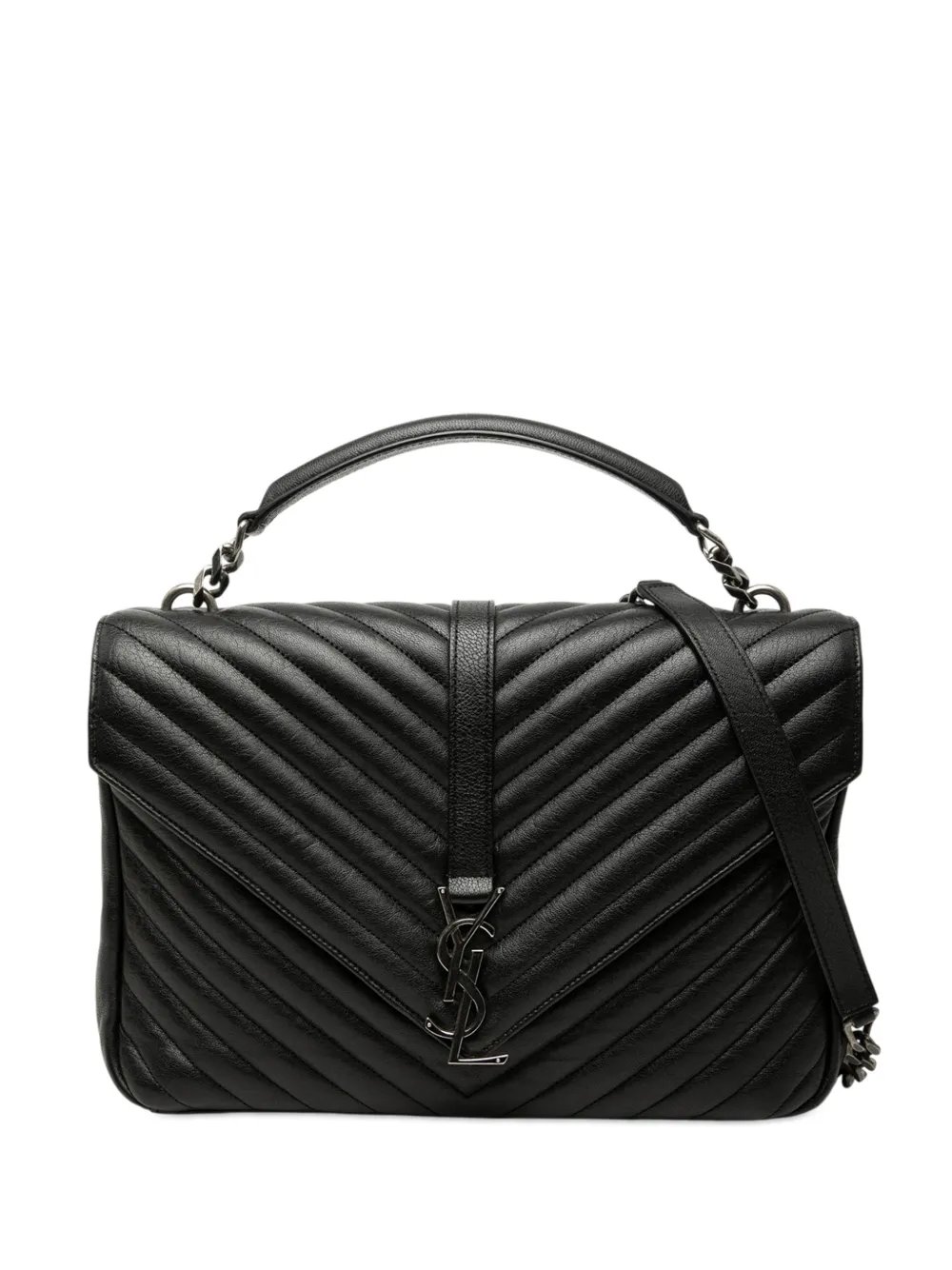 2016 Large Chevron Sheepskin Monogram College satchel