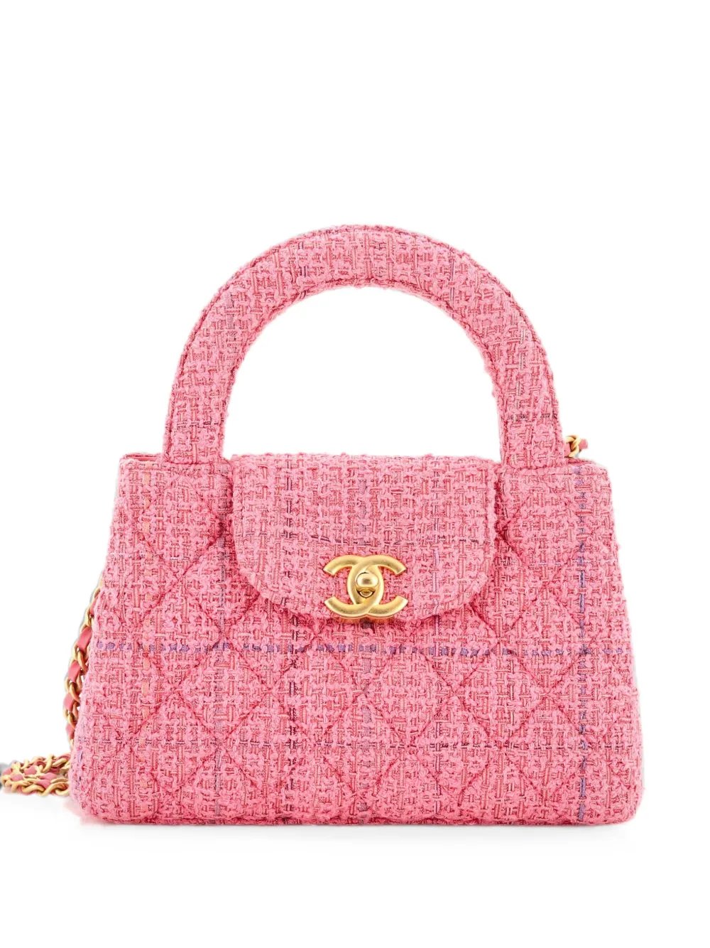 Kelly Top Handle Shopping Bag Quilted Tweed Mini satchel