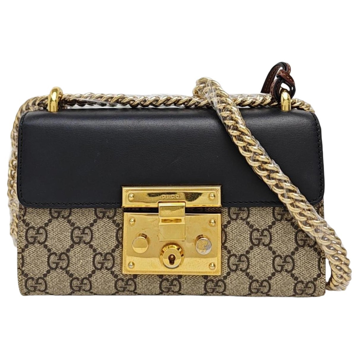 Padlock leather crossbody bag