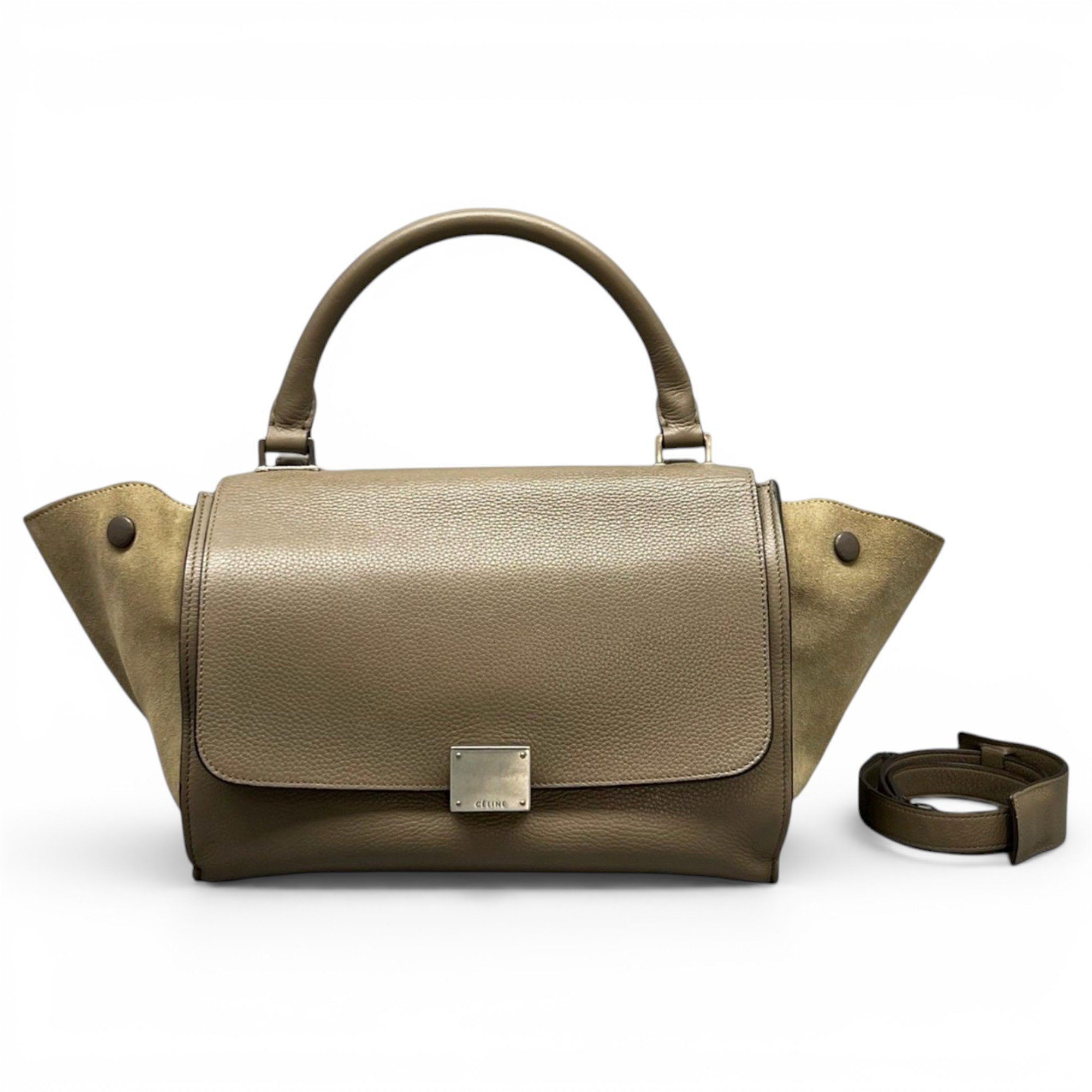Trapèze leather handbag
