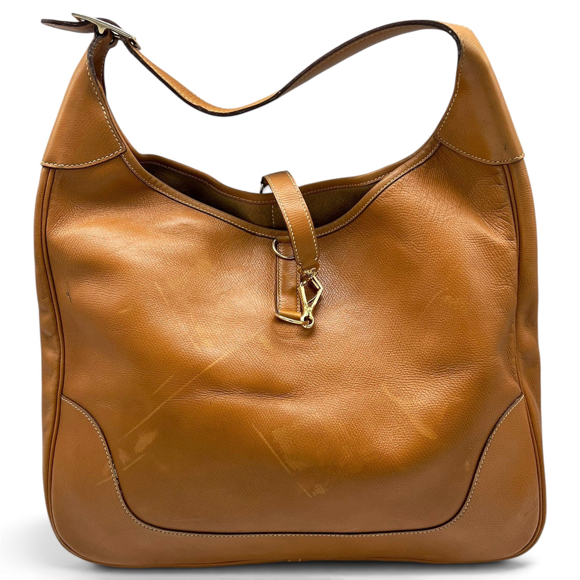 Trim leather handbag