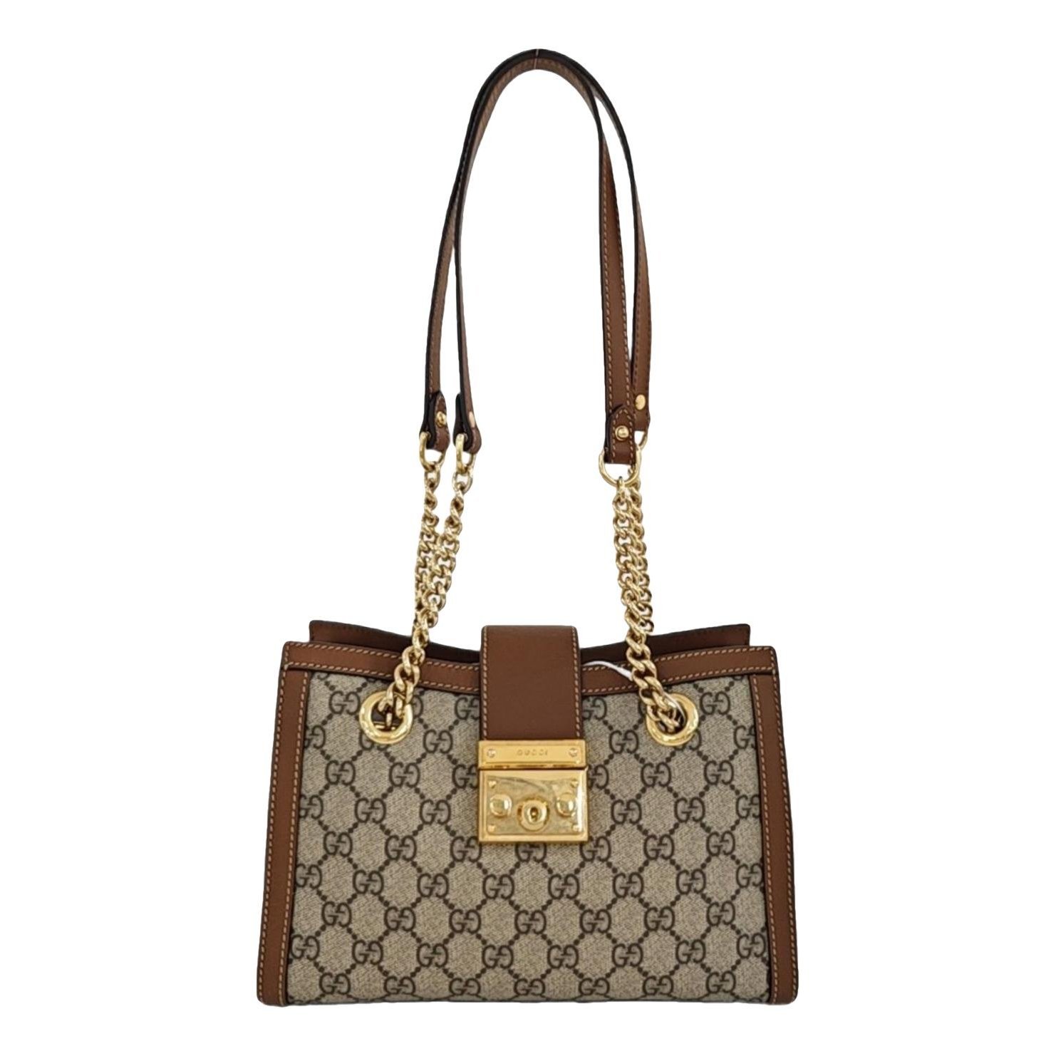 Padlock leather handbag
