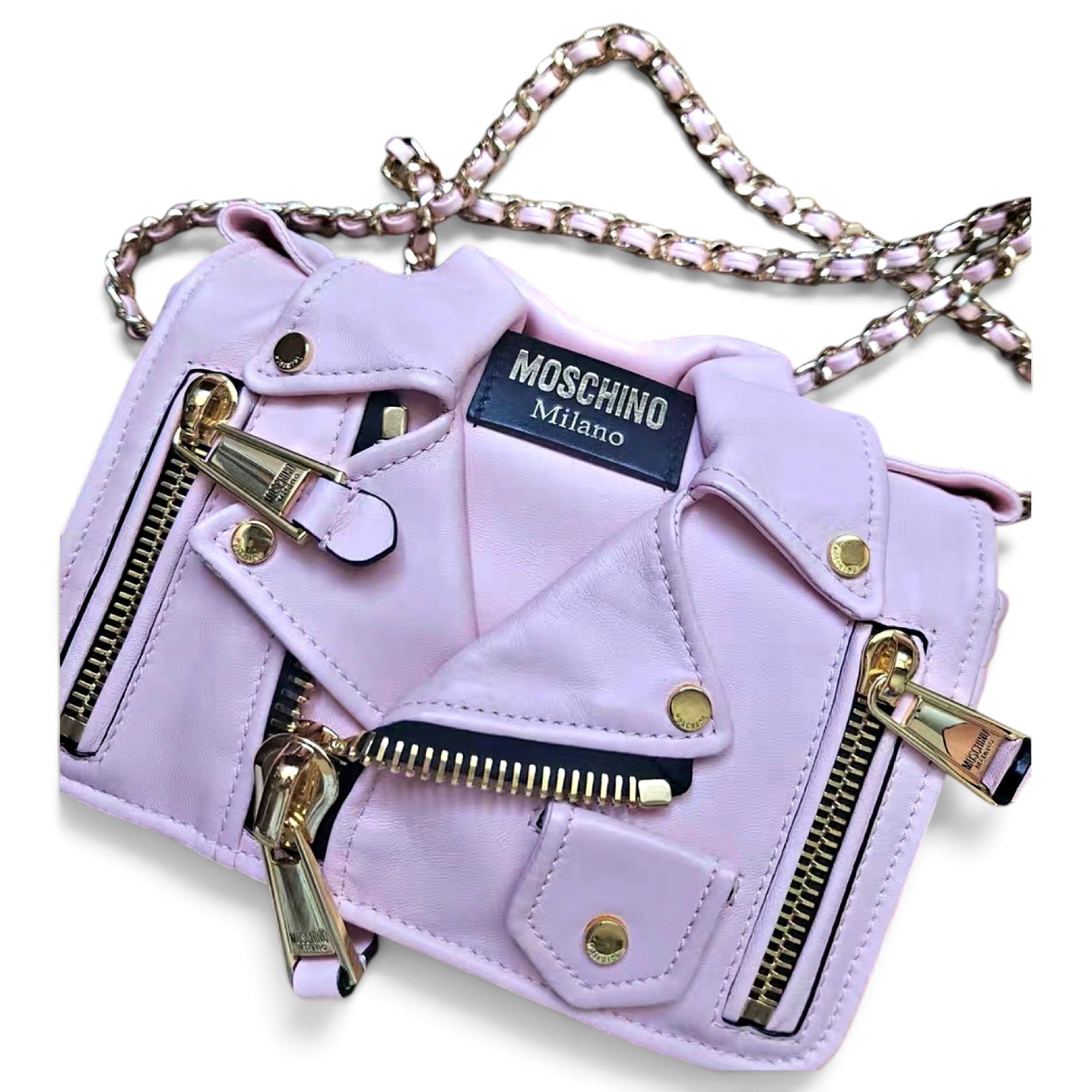 Biker leather crossbody bag