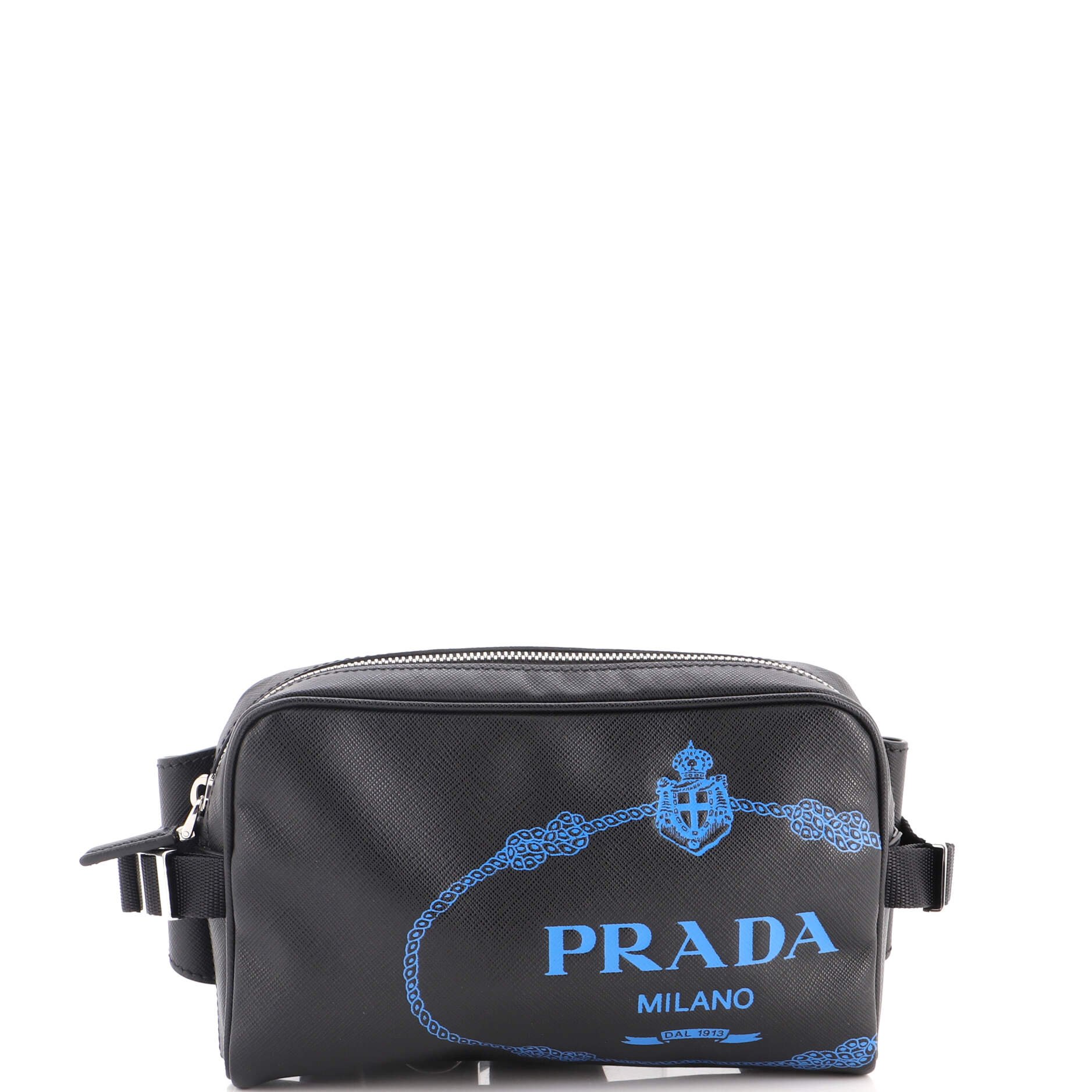 Logo Waist Bag Printed Saffiano Leather