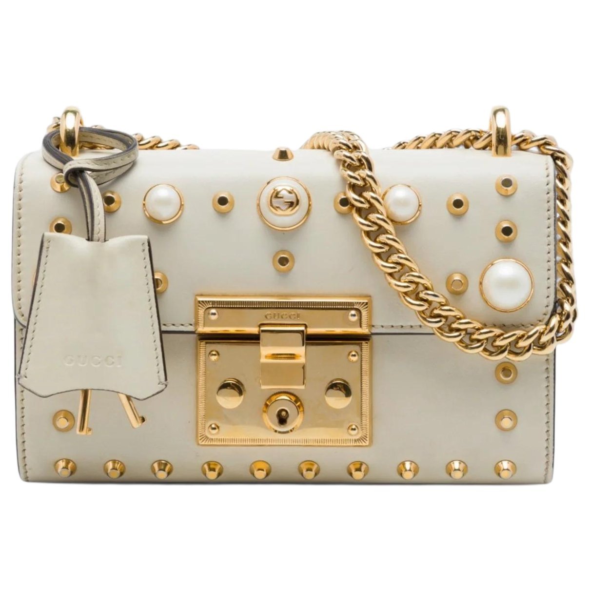 Padlock leather crossbody bag