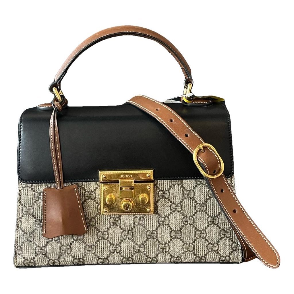 Padlock leather handbag