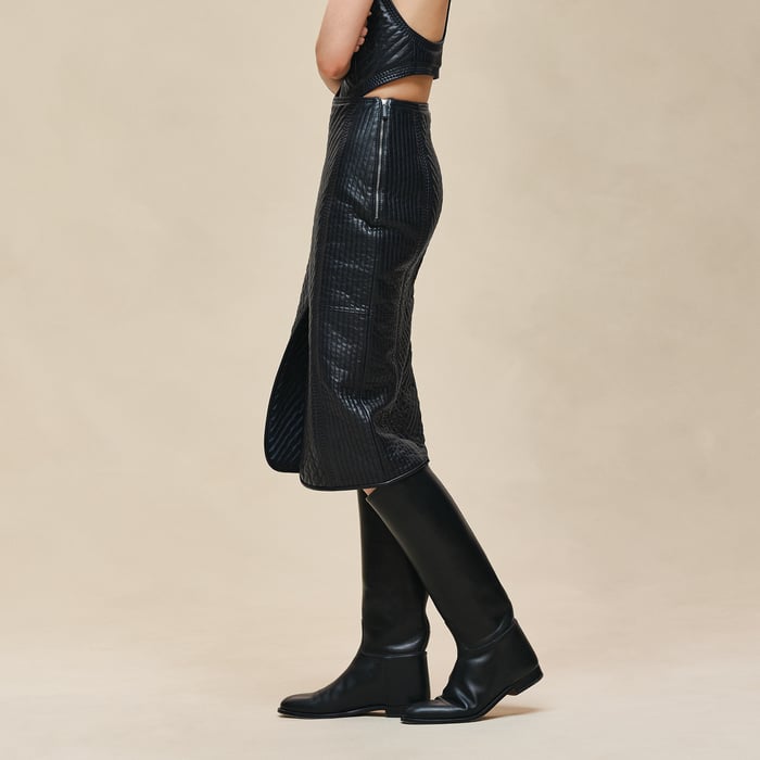 Bleu Noir Quilted Skirt