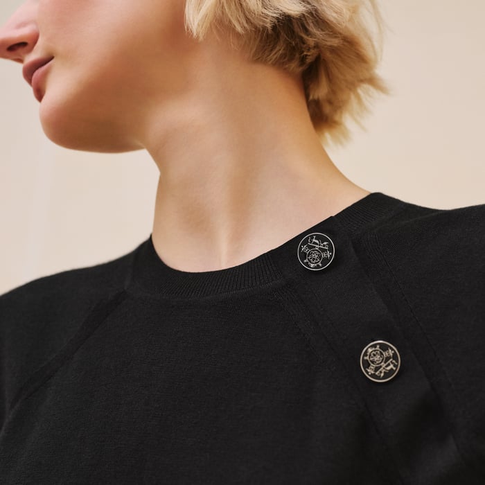 Noir Short-sleeve Cashmere Sweater