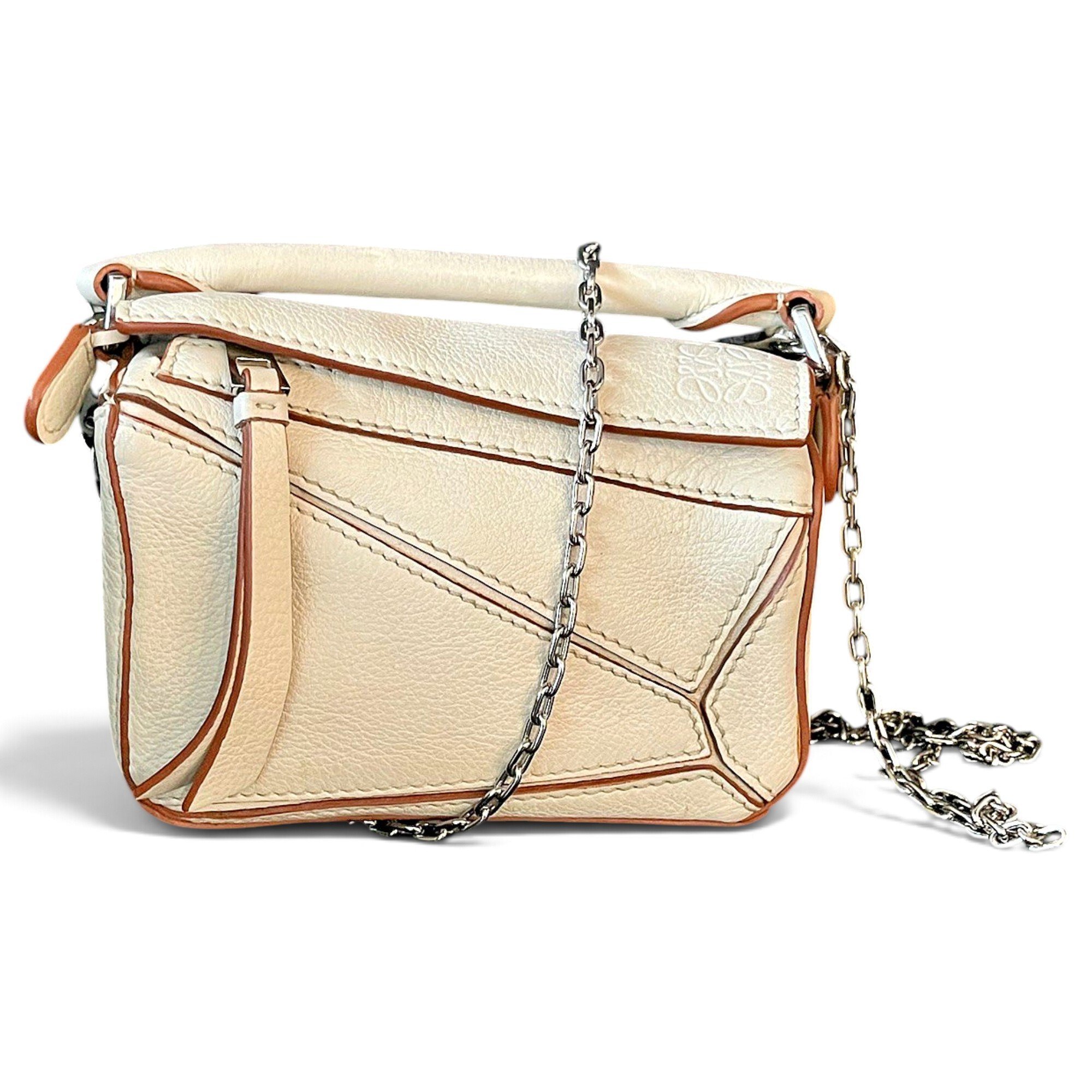 Puzzle leather handbag