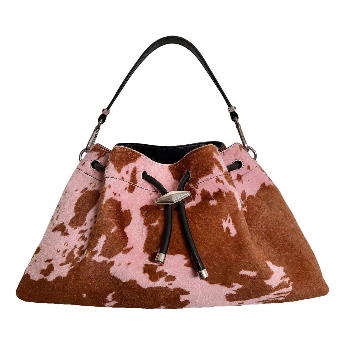 Cinch pony-style calfskin handbag