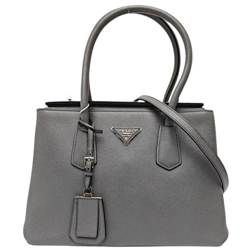 Double leather handbag
