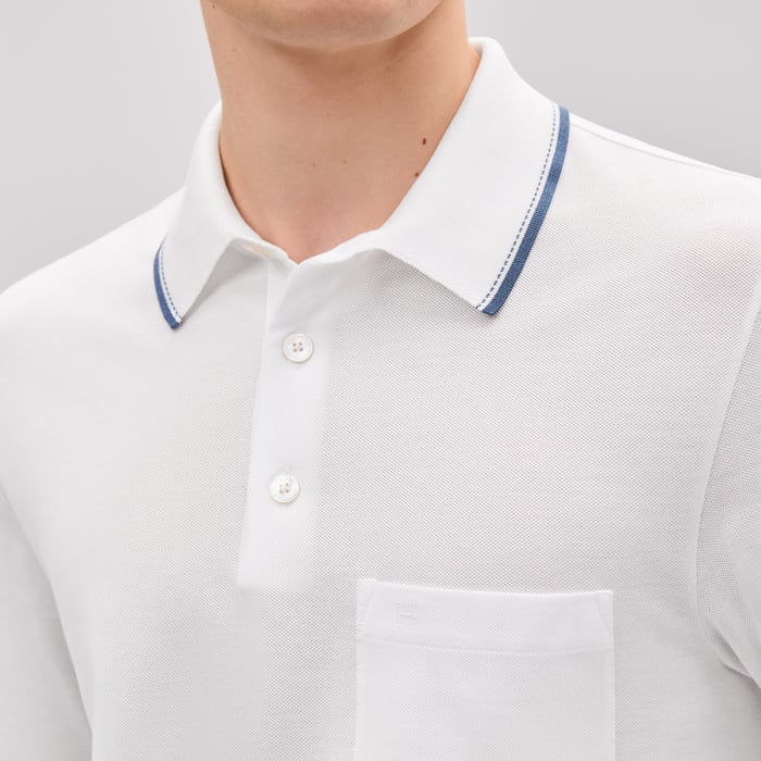 Blanc "Piqures Sellier" Polo Shirt