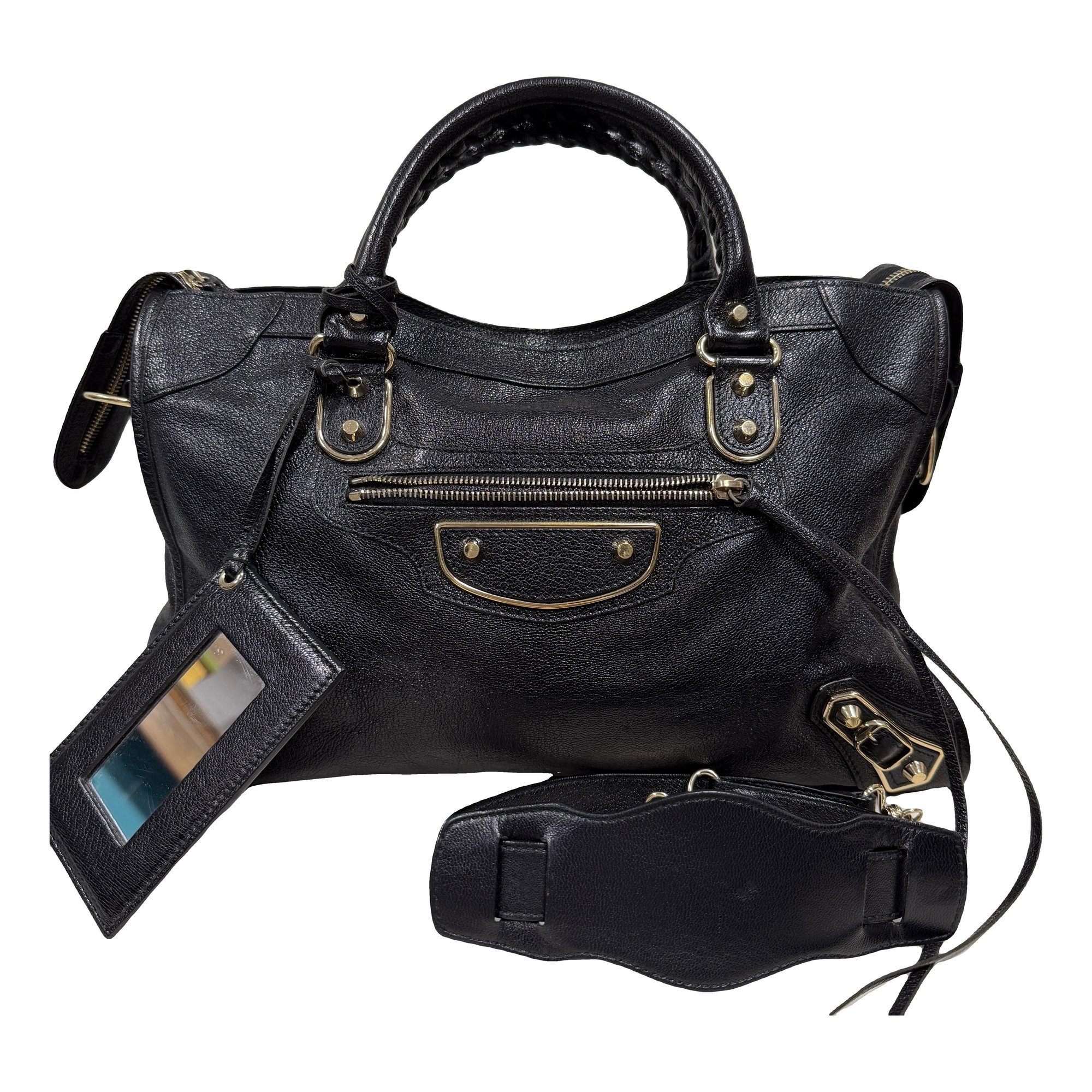 City leather handbag