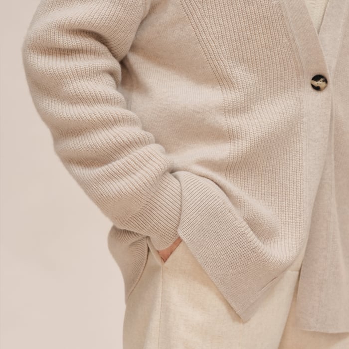 Beige Naturel Long Cardigan
