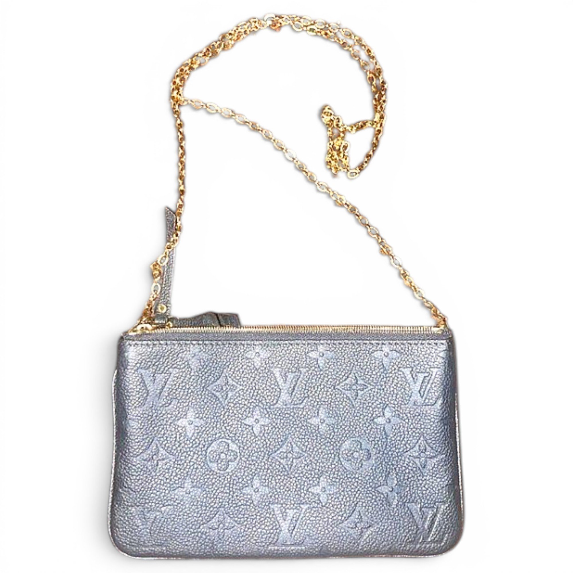 Double zip leather handbag