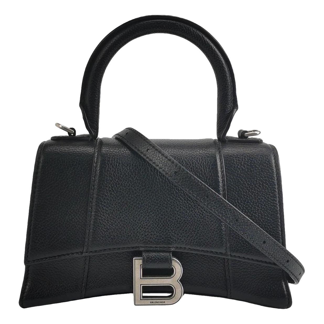 Hourglass leather handbag