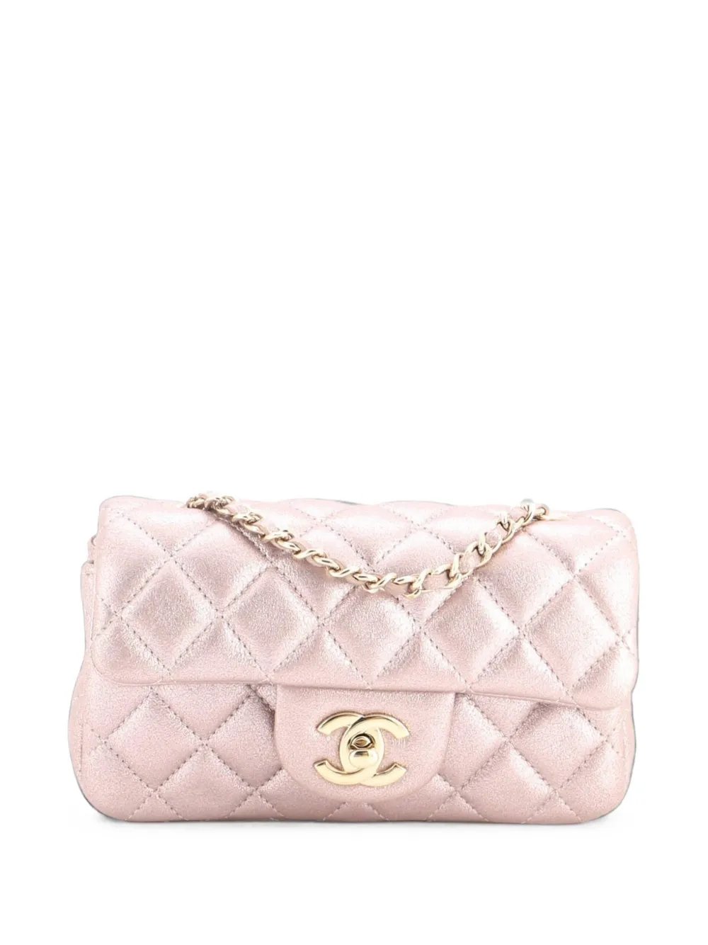 Classic Single Flap Bag Quilted Metallic Lambskin Mini crossbody bag