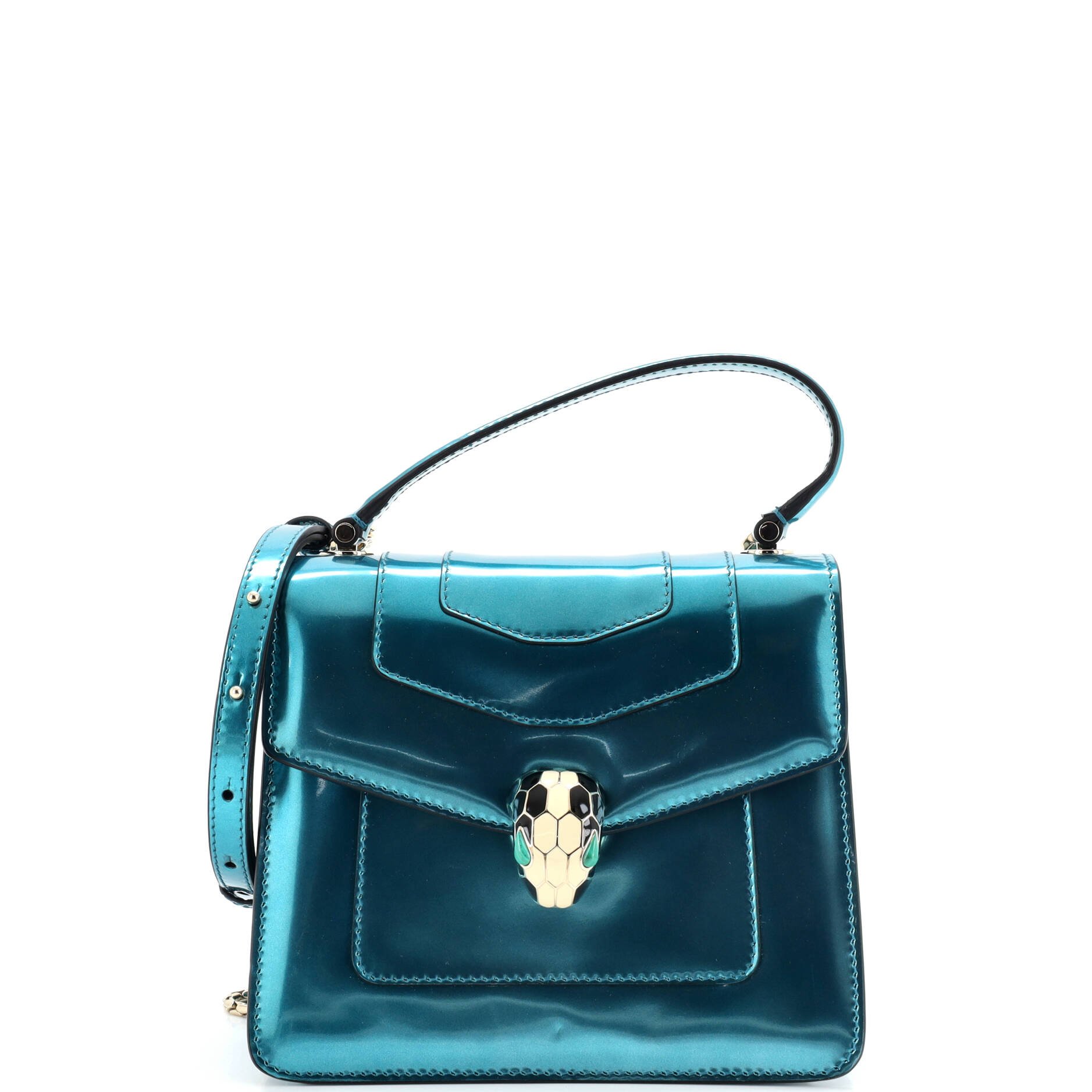 Bvlgari Serpenti Forever Top Handle Bag Patent Small