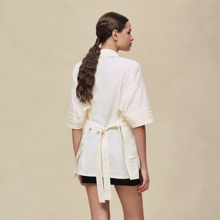 Blanc Cassé Embroidered Beach Tunic