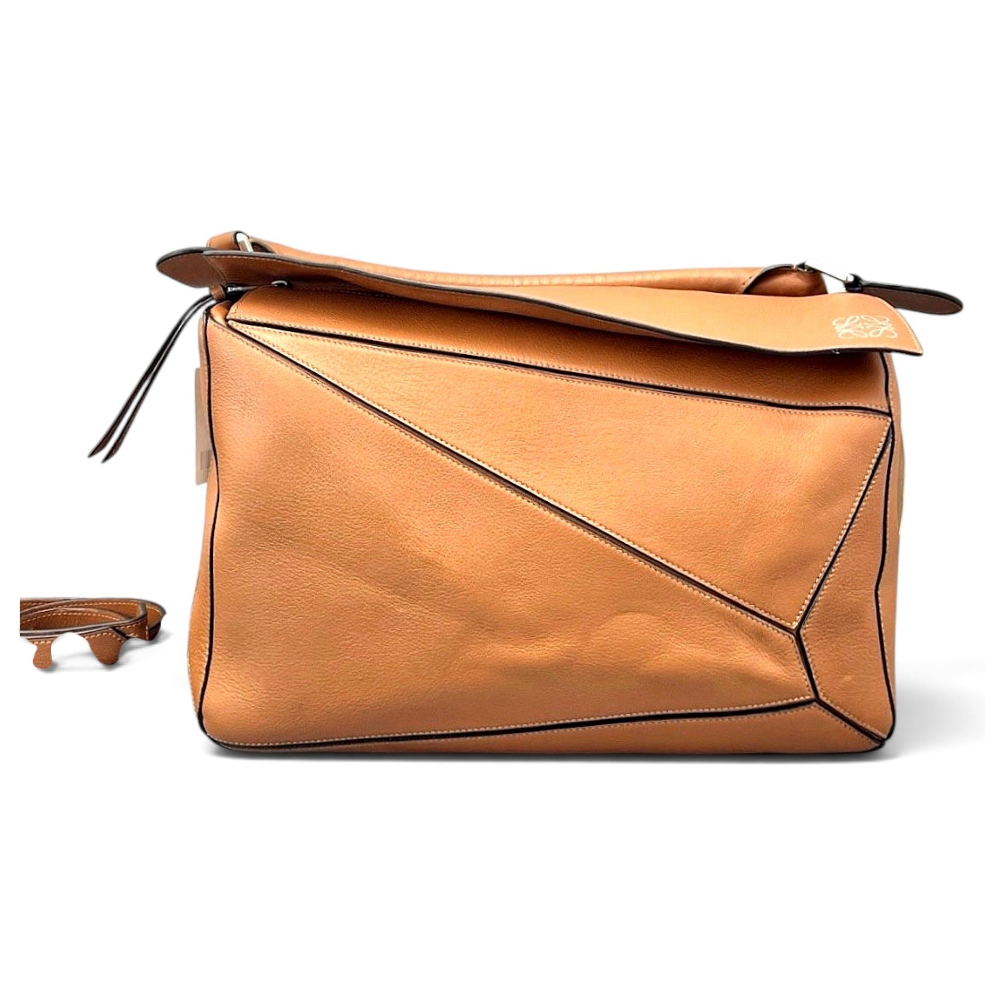 Puzzle leather handbag
